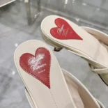 Roger Vivier Women Mary Jane Virgule Mules in Patent Leather-White