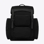 Saint Laurent YSL Men City Multi-pocket Backpack in Econyl® Smooth Leather and Nylon
