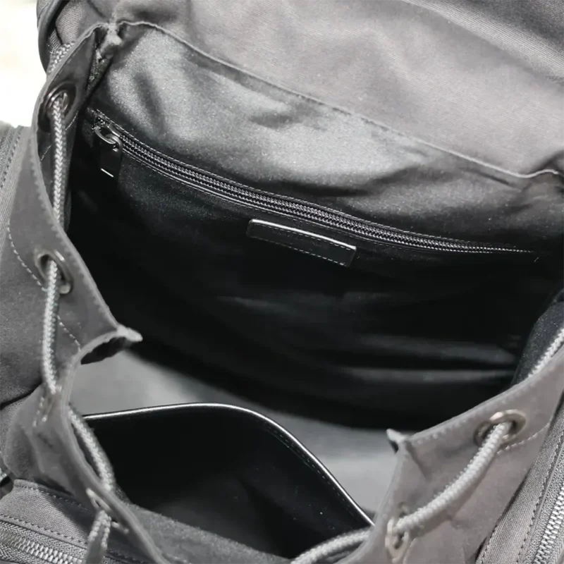 Saint Laurent YSL Men City Multi-pocket Backpack in Econyl® Smooth Leather and Nylon