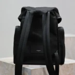 Saint Laurent YSL Men City Multi-pocket Backpack in Econyl® Smooth Leather and Nylon