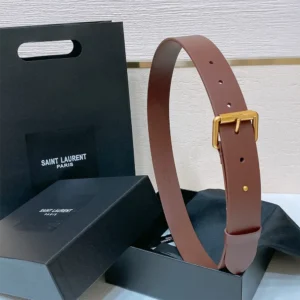 Saint Laurent YSL Unisex Motorcycle Belt in Leather 789913AAC5S2281