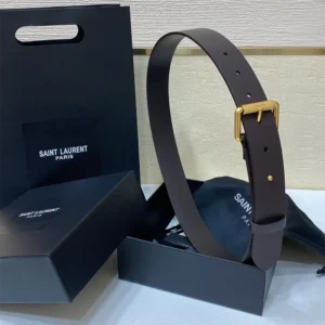 Saint Laurent YSL Unisex Motorcycle Belt in Leather 789913AADBP2447