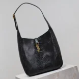 Saint Laurent YSL Women Le 5 à 7 Small Supple in Python-Black 727709EAAWB1000