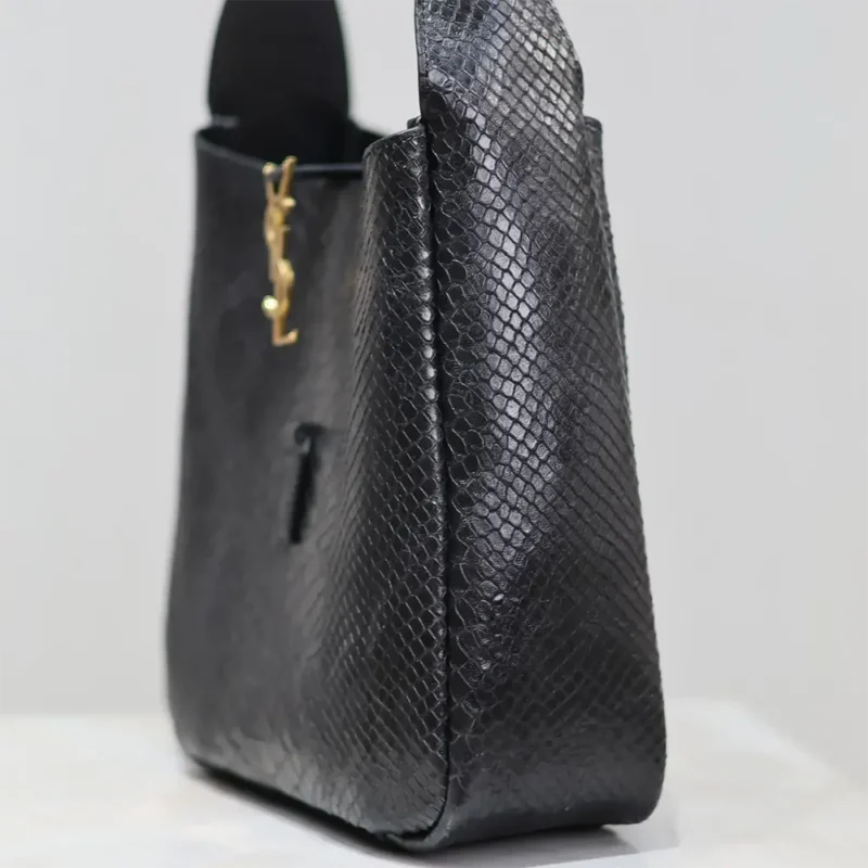 Saint Laurent YSL Women Le 5 à 7 Small Supple in Python-Black 727709EAAWB1000