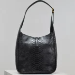 Saint Laurent YSL Women Le 5 à 7 Small Supple in Python-Black 727709EAAWB1000
