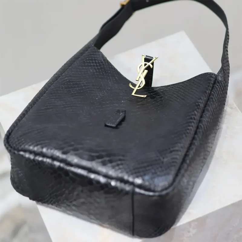 Saint Laurent YSL Women Le 5 à 7 Small Supple in Python-Black 727709EAAWB1000