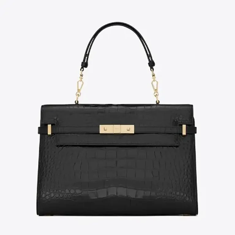 Saint Laurent YSL Women Manhattan Top-handle in Shiny Alligator