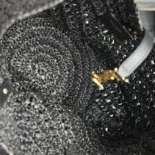 Saint Laurent YSL Women Panier Small in Raffia and Vegetable-tanned Leather-Black