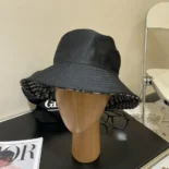 Dior Unisex Reversible Teddy-D Small Brim Bucket Hat Black Cotton Blend