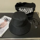 Dior Unisex Reversible Teddy-D Small Brim Bucket Hat Black Cotton Blend