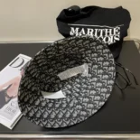 Dior Unisex Reversible Teddy-D Small Brim Bucket Hat Black Cotton Blend