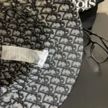 Dior Unisex Reversible Teddy-D Small Brim Bucket Hat Black Cotton Blend