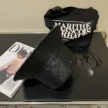 Dior Unisex Reversible Teddy-D Small Brim Bucket Hat Black Cotton Blend