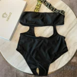 Versace Women Greca Border One Piece Swimsuit-Black A1008