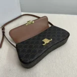 Celine Women Medium Celine Lola Bag in Triomphe Canvas and Calfskin