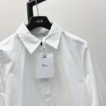 Dior Women Blouse with Puff Sleeves White Cotton Poplin 351B07A3356_X0100