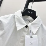 Dior Women Blouse with Puff Sleeves White Cotton Poplin 351B07A3356_X0100