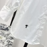 Dior Women Blouse with Puff Sleeves White Cotton Poplin 351B07A3356_X0100