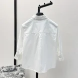 Dior Women Blouse with Puff Sleeves White Cotton Poplin 351B07A3356_X0100