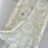 Dior Women Dioriviera Long Blouse White and Lemon Yellow Cotton Muslin
