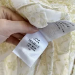 Dior Women Dioriviera Long Blouse White and Lemon Yellow Cotton Muslin