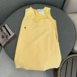 Dior Women Dioriviera Straight Dress Lemon Yellow Wool and Silk
