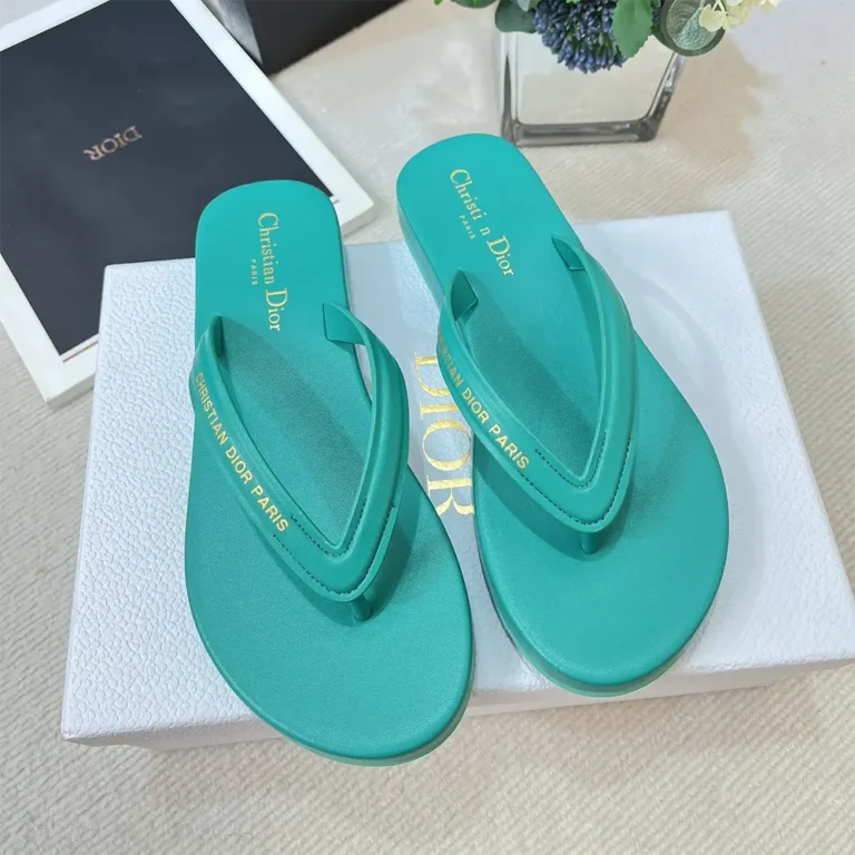 Dior Women Diorsea Thong Sandal Aquamarina Leather-Effect Fabric KCQ870FLB
