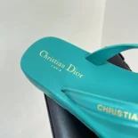 Dior Women Diorsea Thong Sandal Aquamarina Leather-Effect Fabric KCQ870FLB