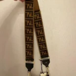 Fendi Unisex Strap You Brown Canvas Shoulder Strap