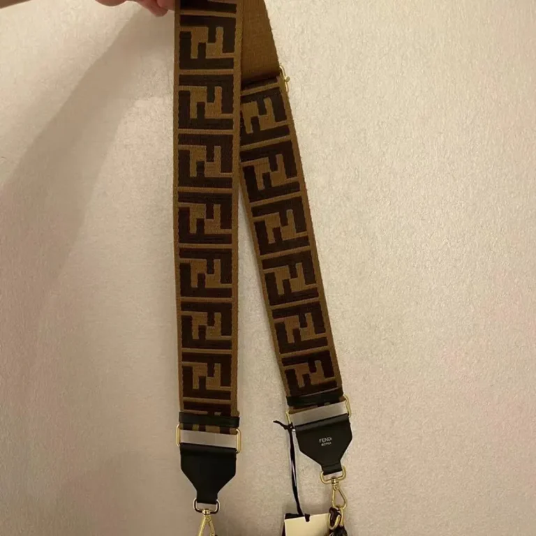 Fendi Unisex Strap You Brown Canvas Shoulder Strap