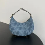 Fendi Women Fendigraphy Small Light blue FF Denim Fabric Bag