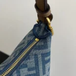 Fendi Women Fendigraphy Small Light blue FF Denim Fabric Bag