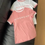 Givenchy Women Archetype Slim Fit T-shirt in Cotton-PinkWhite