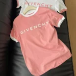 Givenchy Women Archetype Slim Fit T-shirt in Cotton-PinkWhite