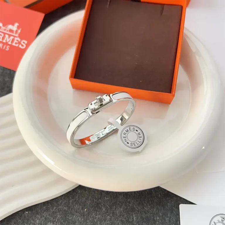 Hermes Unisex Mini Clic Kelly Bracelet-White H200004FP85PM
