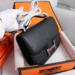 Hermes Women Constance 19 Bag Epsom Leather-Black/Silver