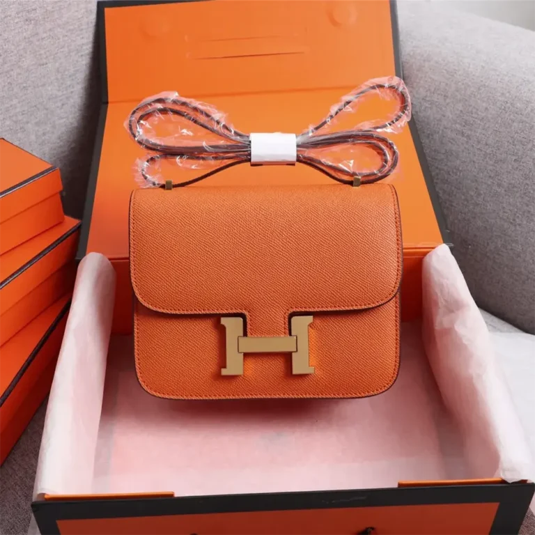 VHermes Women Constance 19 Bag Epsom Leather-Orange/Gold