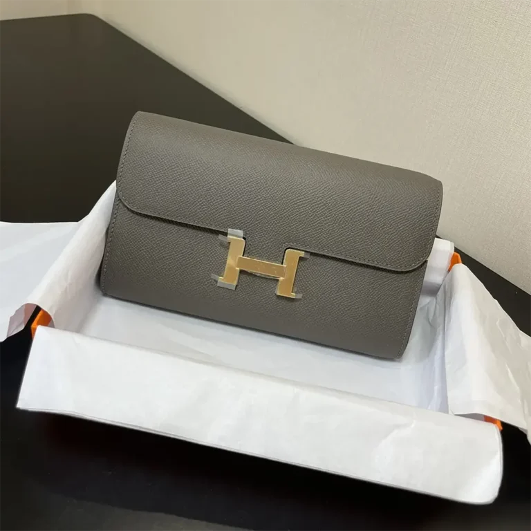 Hermes Women Constance Long To Go in Epsom Leather-GreyGold