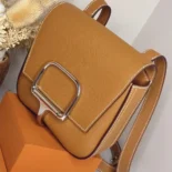 Hermes Women Della Cavalleria Mini Bag Epsom Leather-BrownSilver