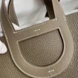 Hermes Women In the Loop 18 Handbag Clemence Leather-Grey/Silver