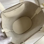 Hermes Women In the Loop 18 Handbag Clemence Leather-White/Gold