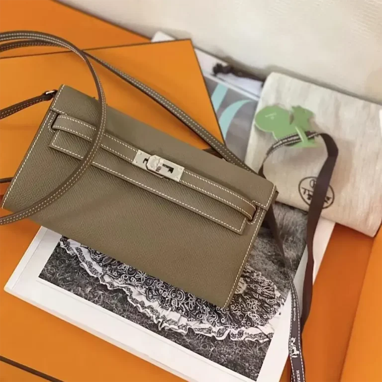 Hermes Women Kelly To Go in Epsom Leather-GreySilver