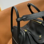 Hermes Women Lindy 26 in Clemence Leather-BlackGold