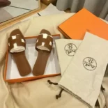 Hermes Women Oran Sandal-Brown H021056Z