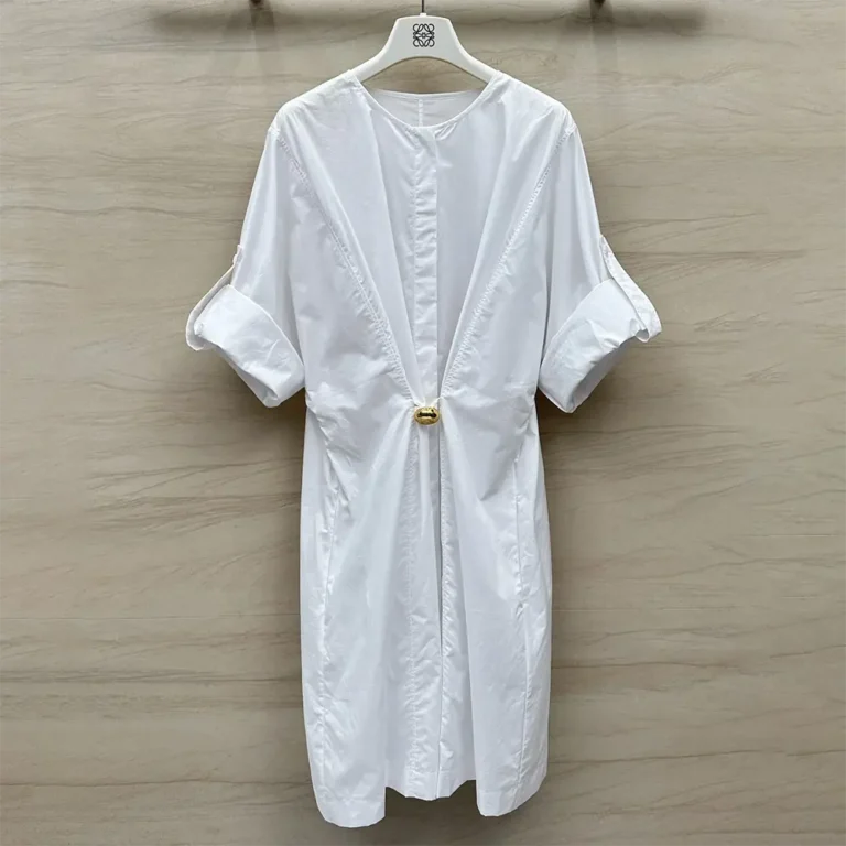 Loewe Women Pebble Dress in Cotton-White S359Y09XEF