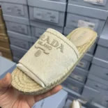 Prada Women Crochet Espadrilles with Embroidered Logo 1XX6933K7MF0018F020