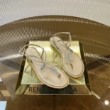 Rene Caovilla Women Serpente Nude Thong Sandal 10 C12048010R001V104