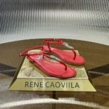 Rene Caovilla Women Serpente Red Thong Sandal 10 C12048010R001V126