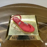 Rene Caovilla Women Serpente Red Thong Sandal 10 C12048010R001V126