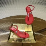 Rene Caovilla Women Serpente Red Thong Sandal 10 C12048010R001V126